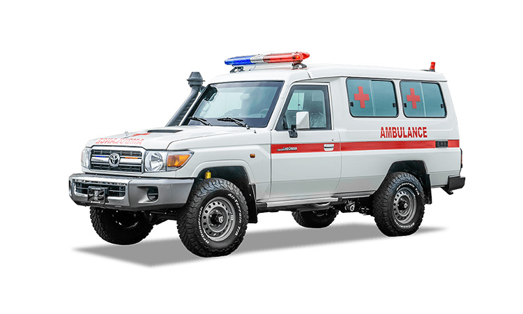 4x4 ambulance. The red striped 4x4 ambulance.