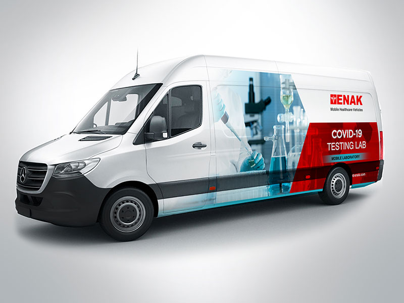 ENAK developed mobile test laboratory for COVID-19 tests.